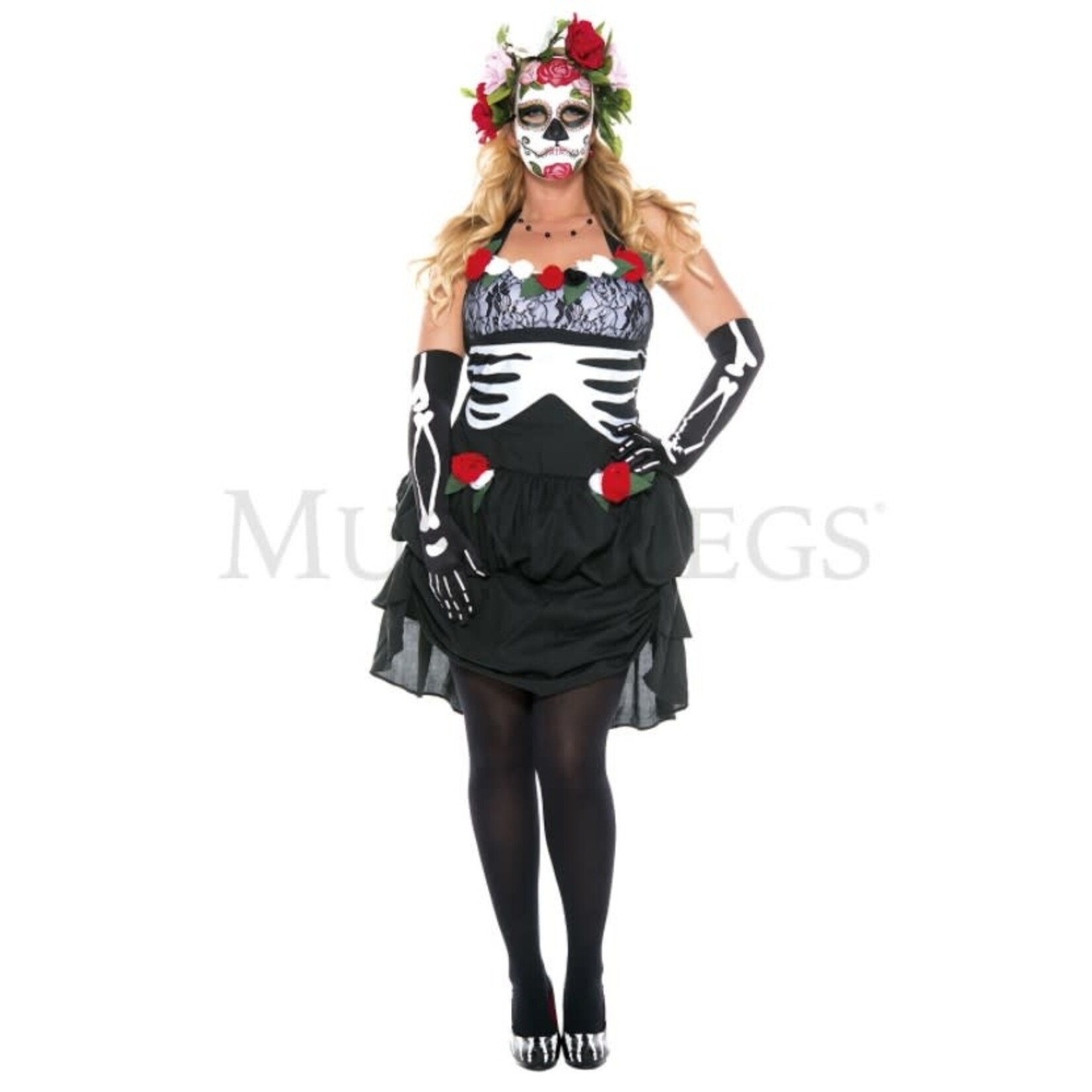 Music Legs Mrs. Muerte 3PC Costume - Queen Size