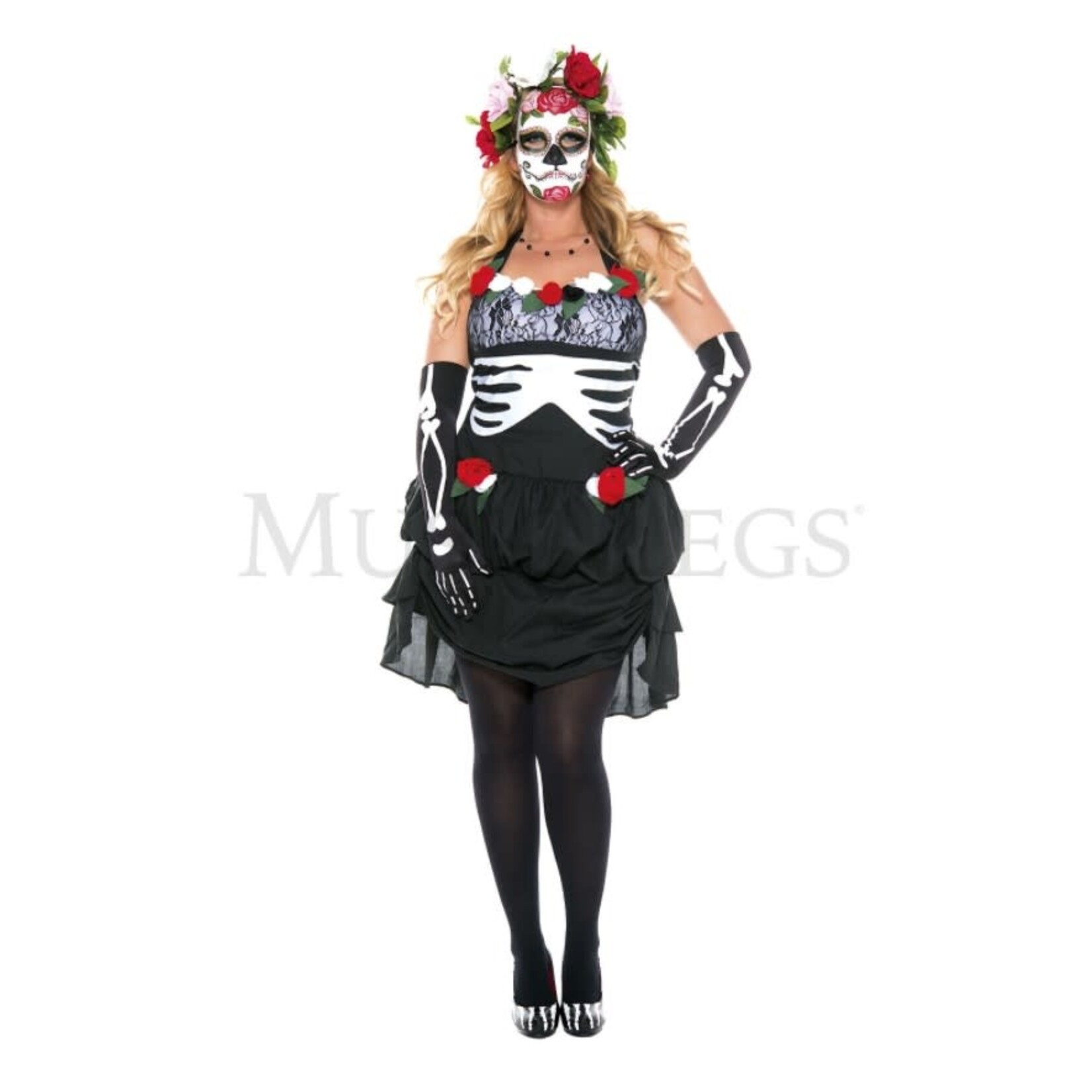 Music Legs Mrs. Muerte 3PC Costume - Queen Size