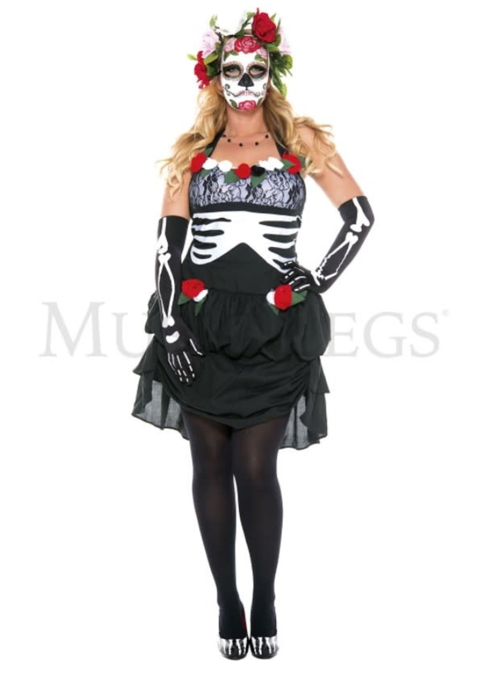 Music Legs Mrs. Muerte 3PC Costume - Queen Size