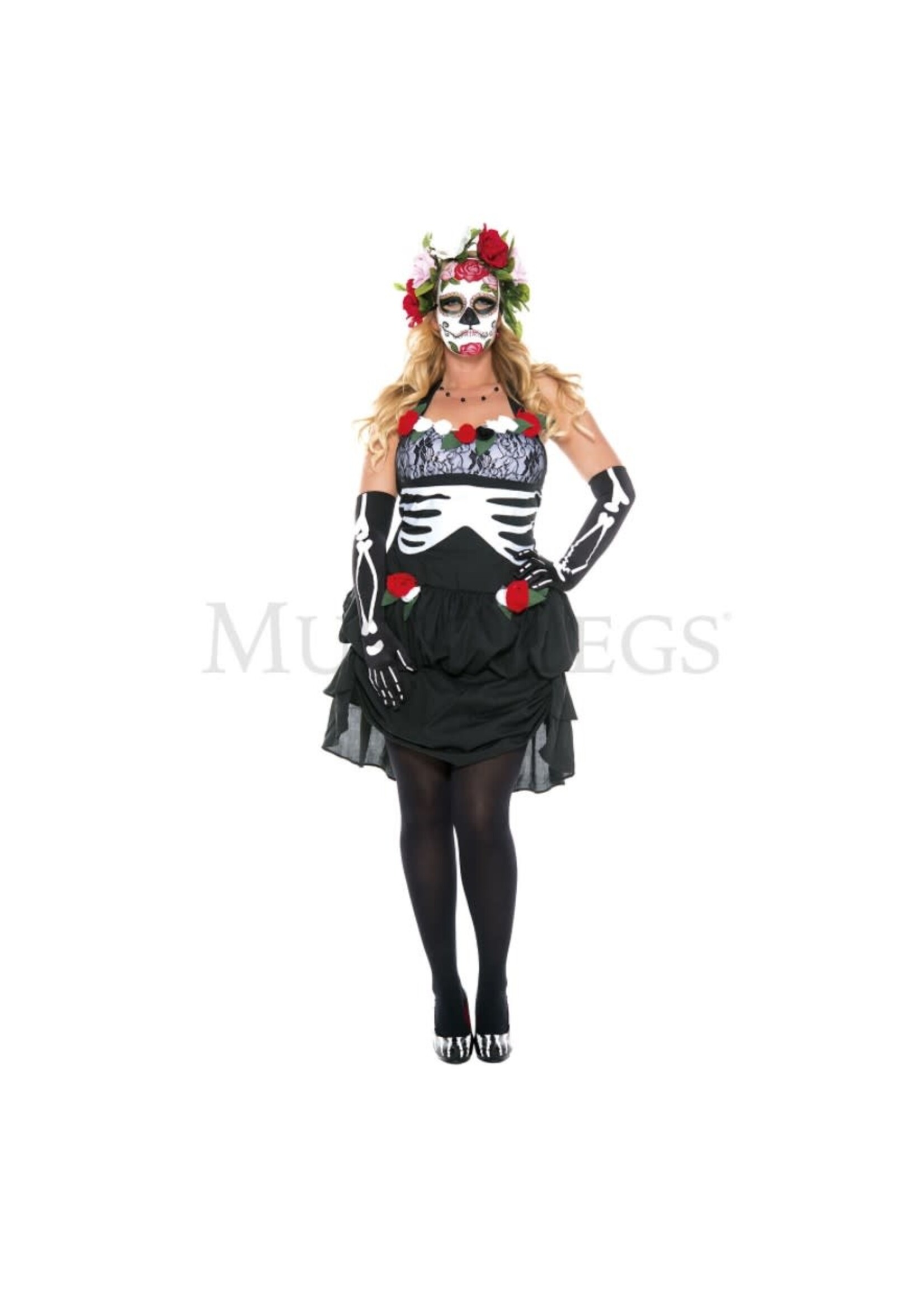Music Legs Mrs. Muerte 3PC Costume - Queen Size
