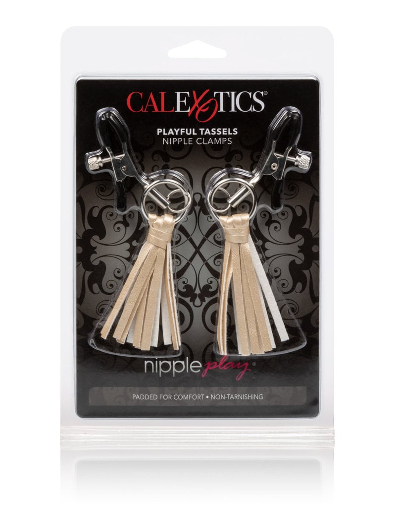 California Exotic Novelties Nipple Play Playful Tassels Nipple Clamps - Gold