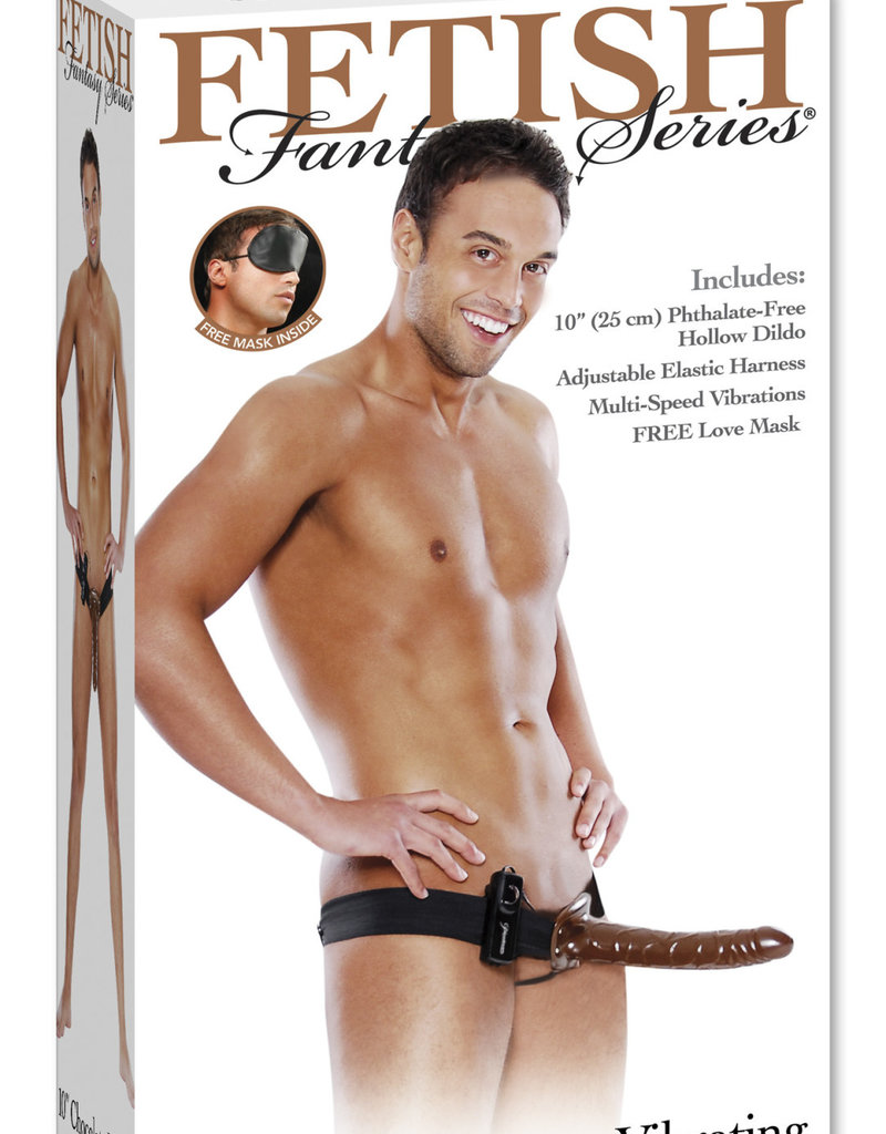 Pipedream Fetish Fantasy Series 10" Chocolate Dream Vibrating Hollow Strap-On