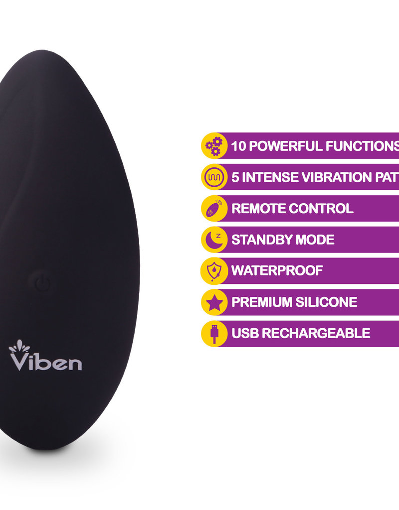 Viben Racy Remote Control 10 Function Panty Vibe - Black