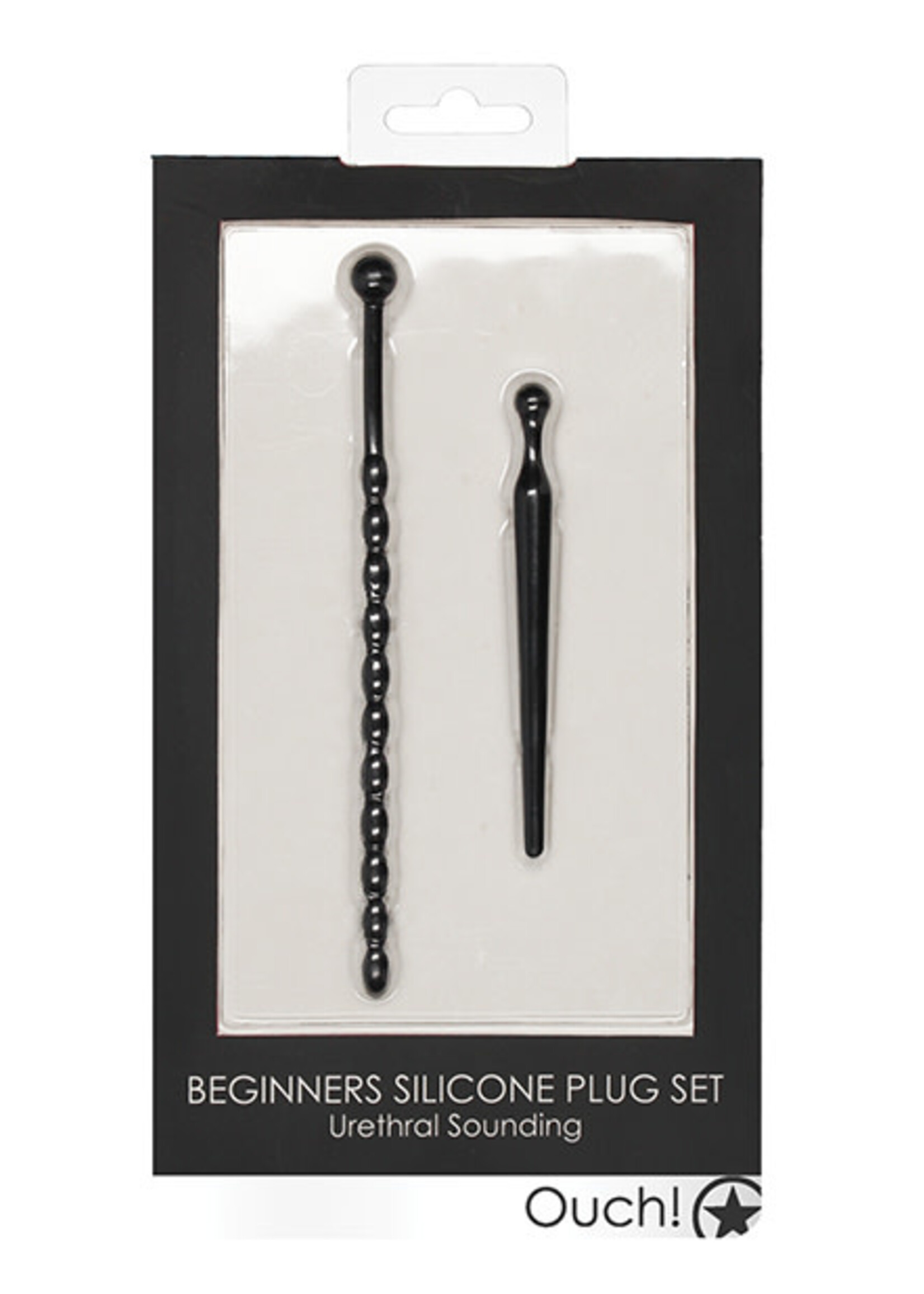 Shots Ouch! Shots Ouch Urethral Sounding Beginners Silicone Plug Set - Black