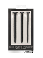 Shots Ouch! Shots Ouch Urethral Sounding Silicone Screw Plug Set - Black