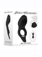 Zero Tolerance Mr. Flicker Rechargeable Silicone Cock Ring - Black