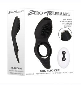 Zero Tolerance Mr. Flicker Rechargeable Silicone Cock Ring - Black