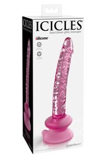 Pipedream Icicles No. 86 Glass Wand with Bendable Silicone Suction Cup - Pink