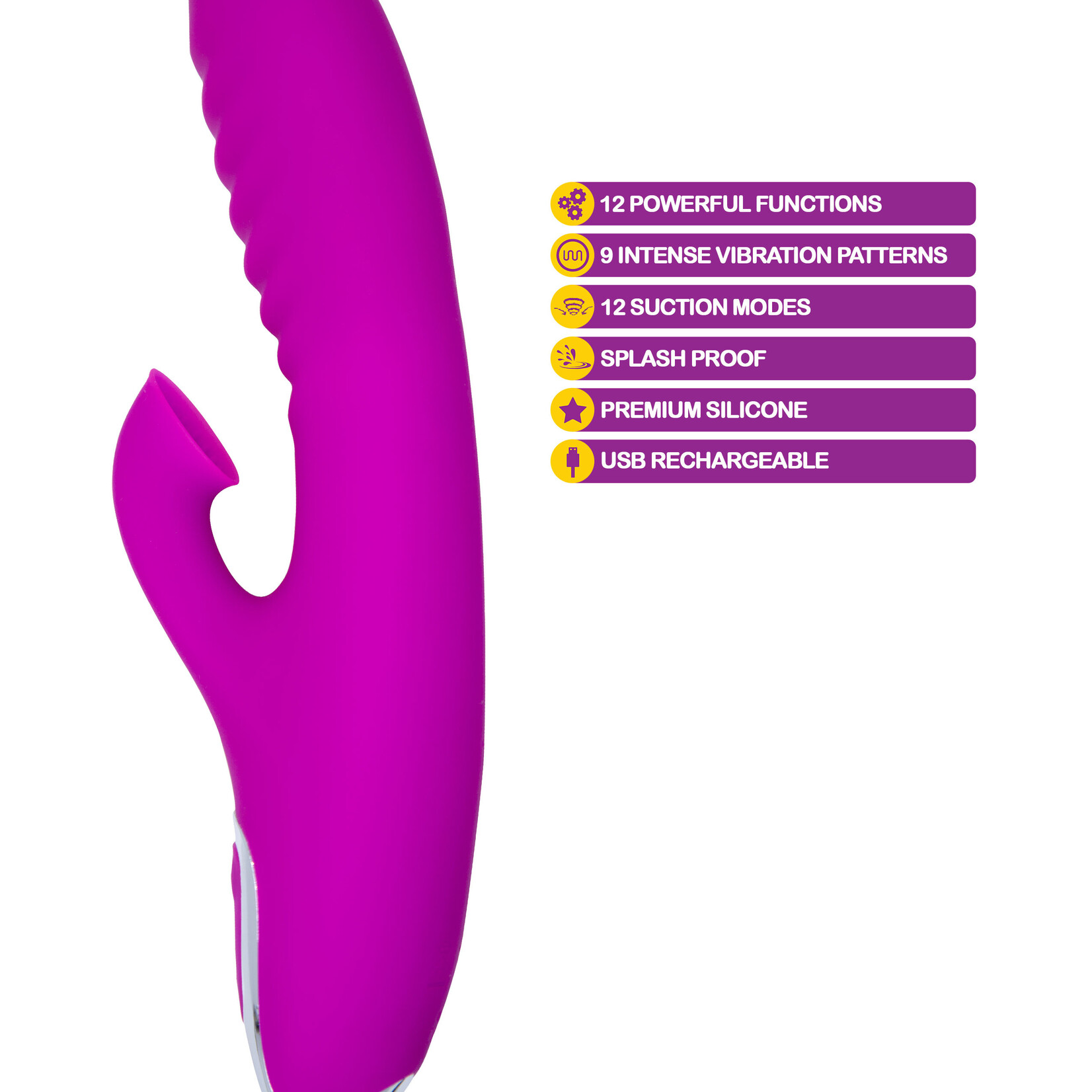 Viben Frenzy - Rabbit Vibe with Clitoral Suction - Berry