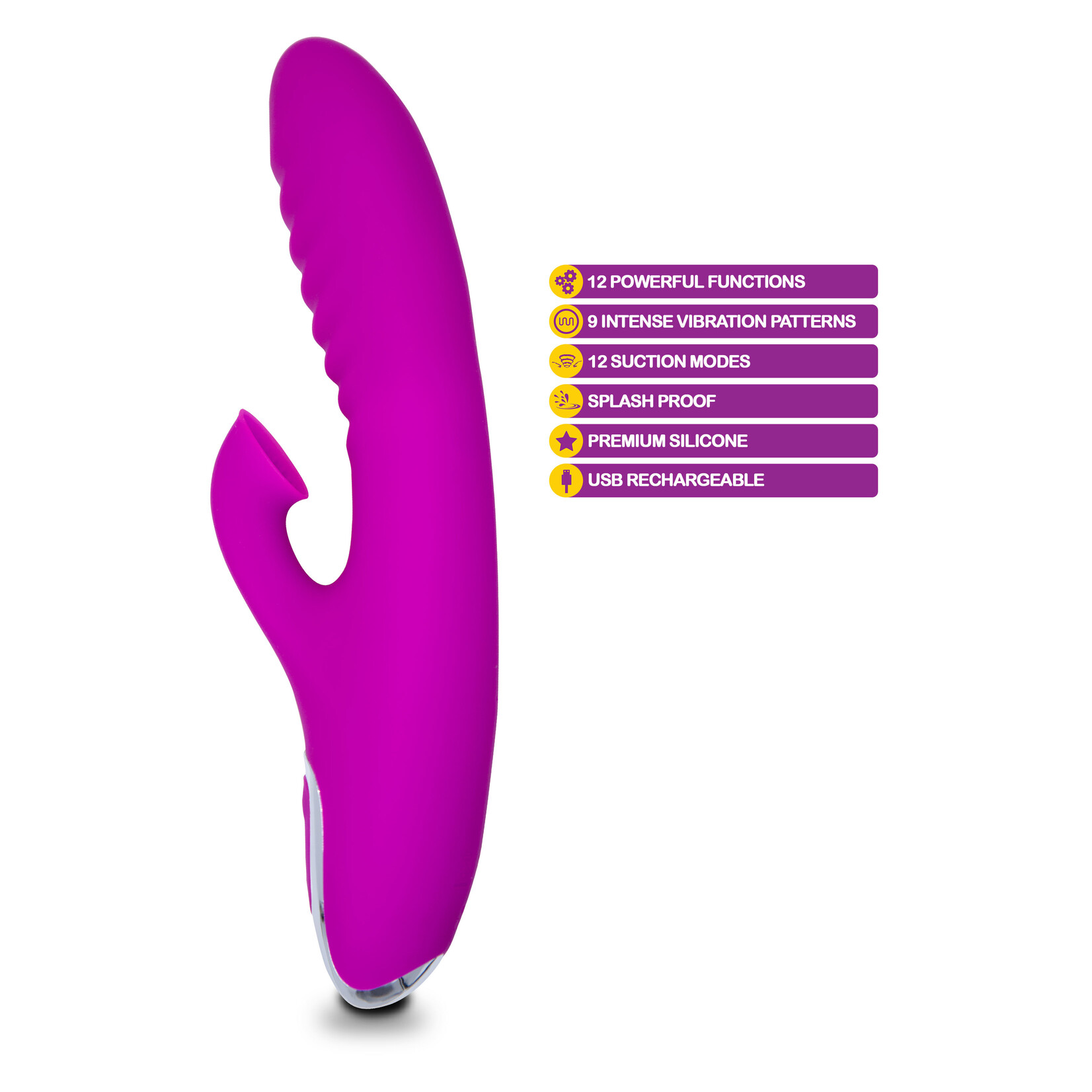 Viben Frenzy - Rabbit Vibe with Clitoral Suction - Berry