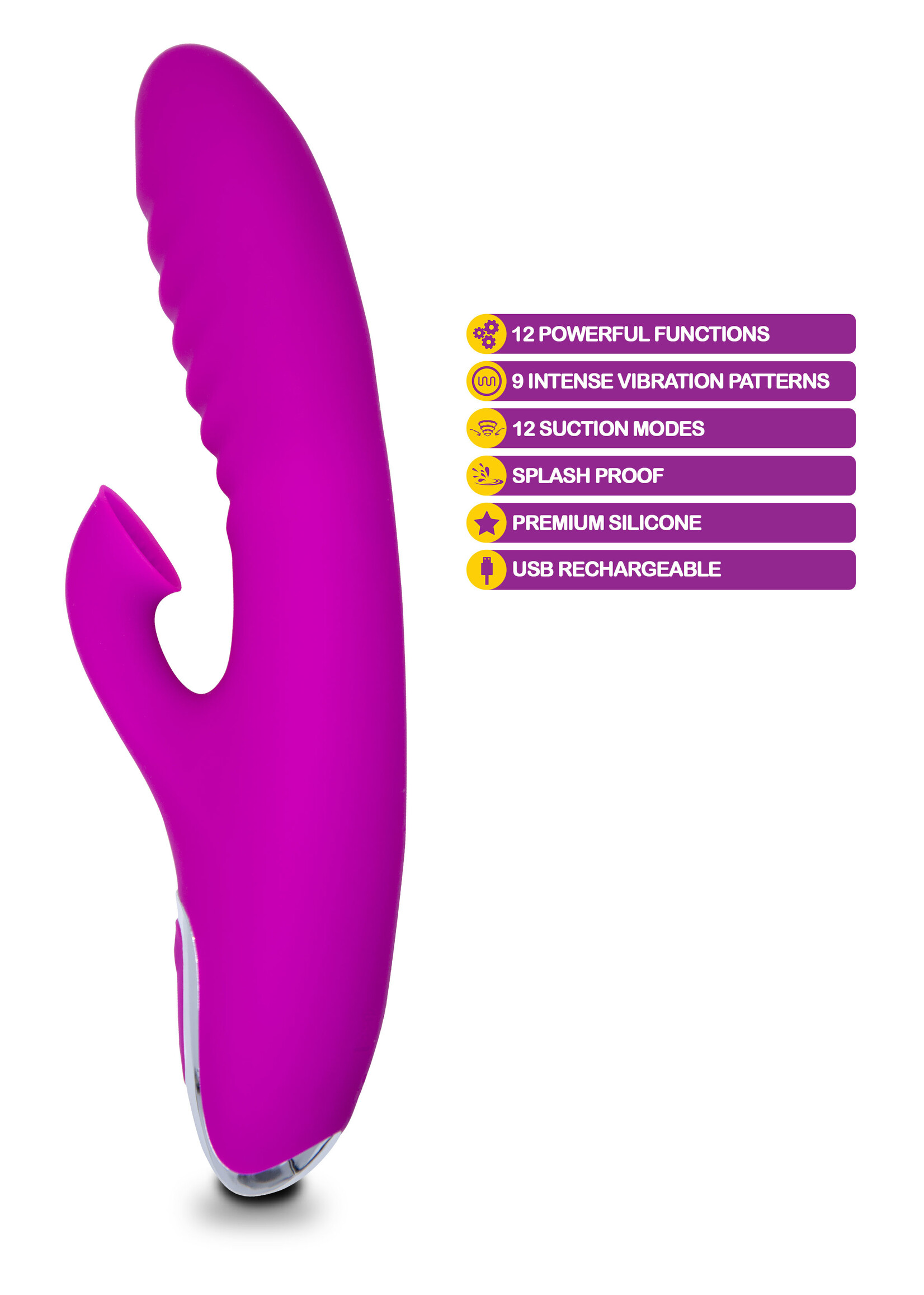 Viben Frenzy - Rabbit Vibe with Clitoral Suction - Berry