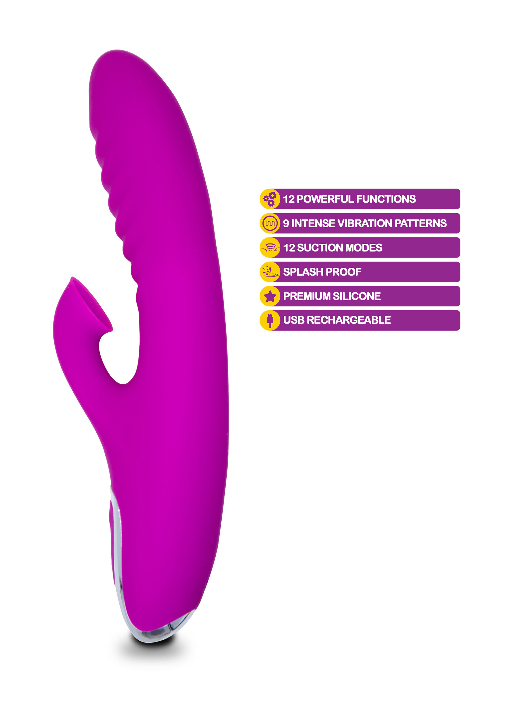 Viben Frenzy - Rabbit Vibe with Clitoral Suction - Berry