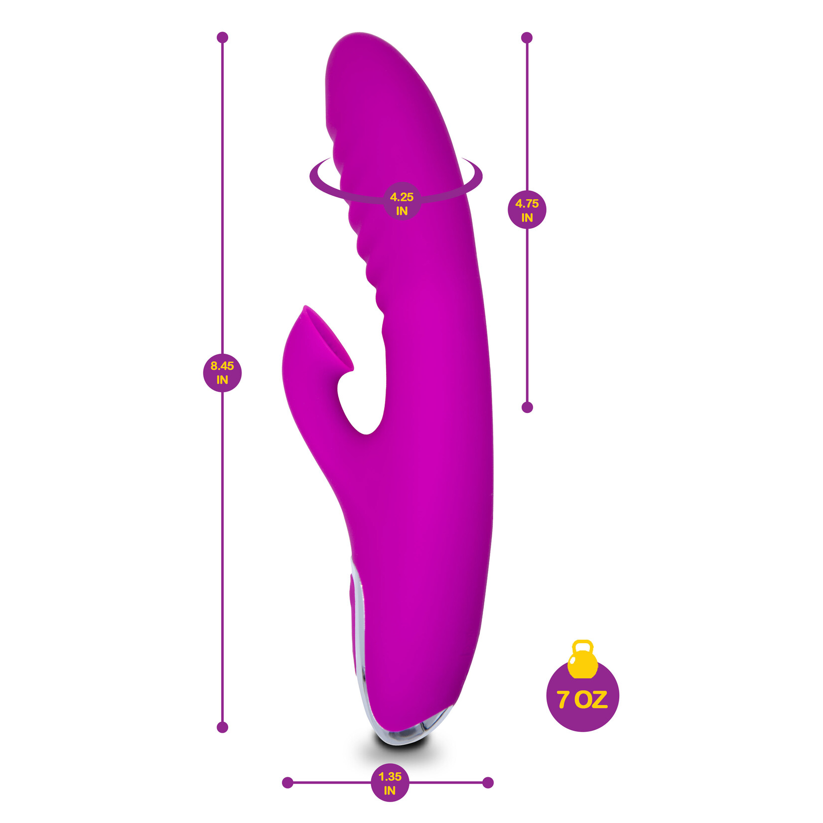 Viben Frenzy - Rabbit Vibe with Clitoral Suction - Berry