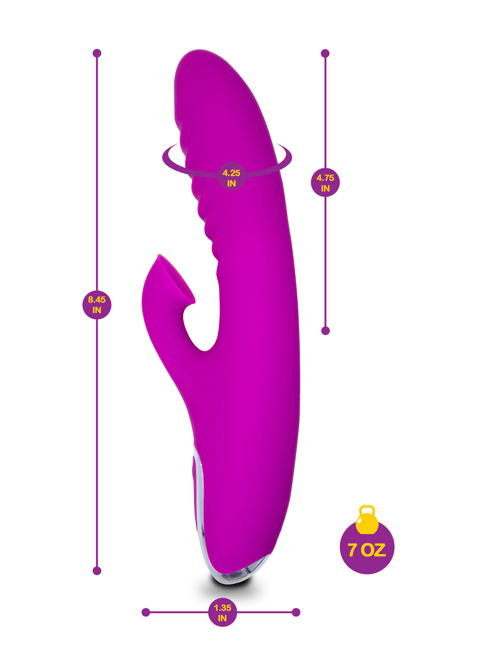 Viben Frenzy - Rabbit Vibe with Clitoral Suction - Berry