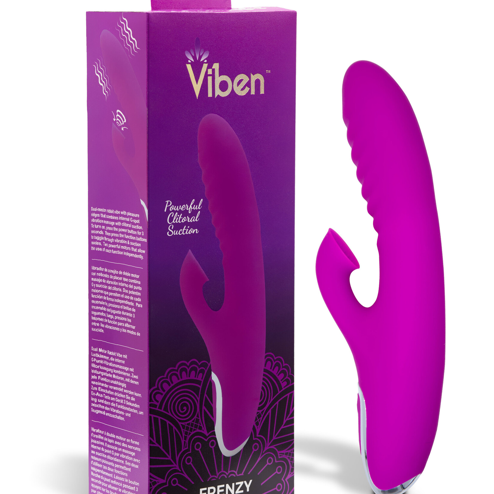 Viben Frenzy - Rabbit Vibe with Clitoral Suction - Berry