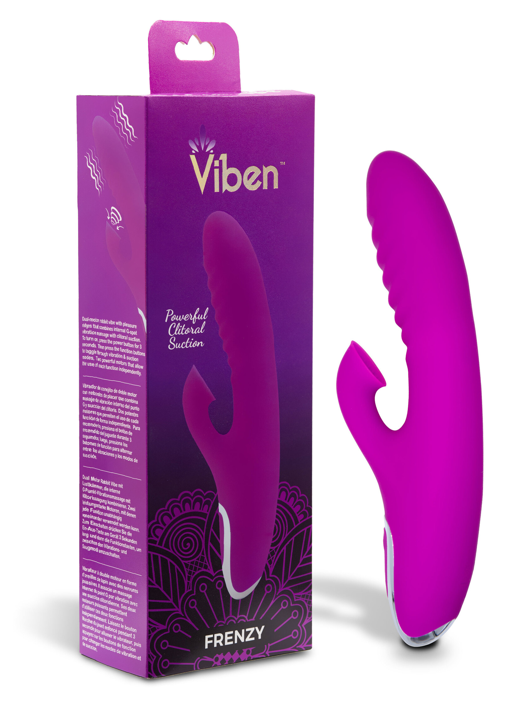 Viben Frenzy - Rabbit Vibe with Clitoral Suction - Berry