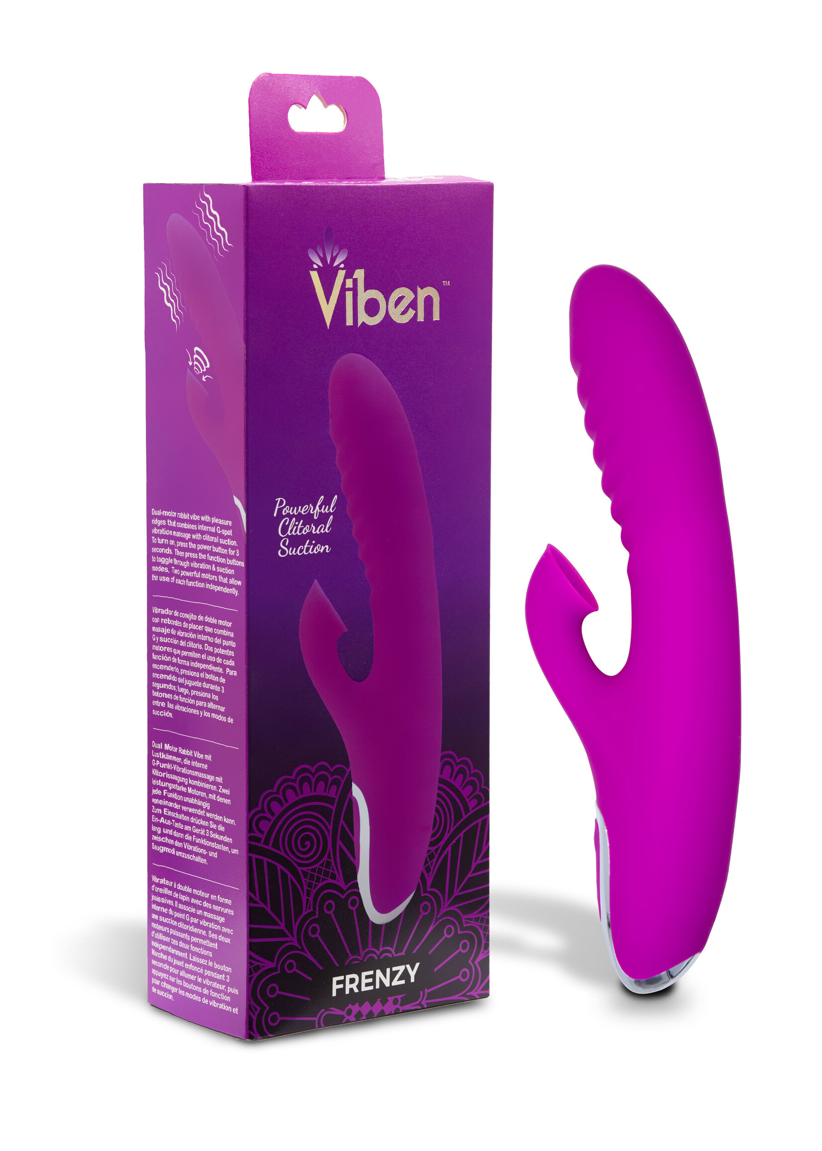 Viben Frenzy - Rabbit Vibe with Clitoral Suction - Berry