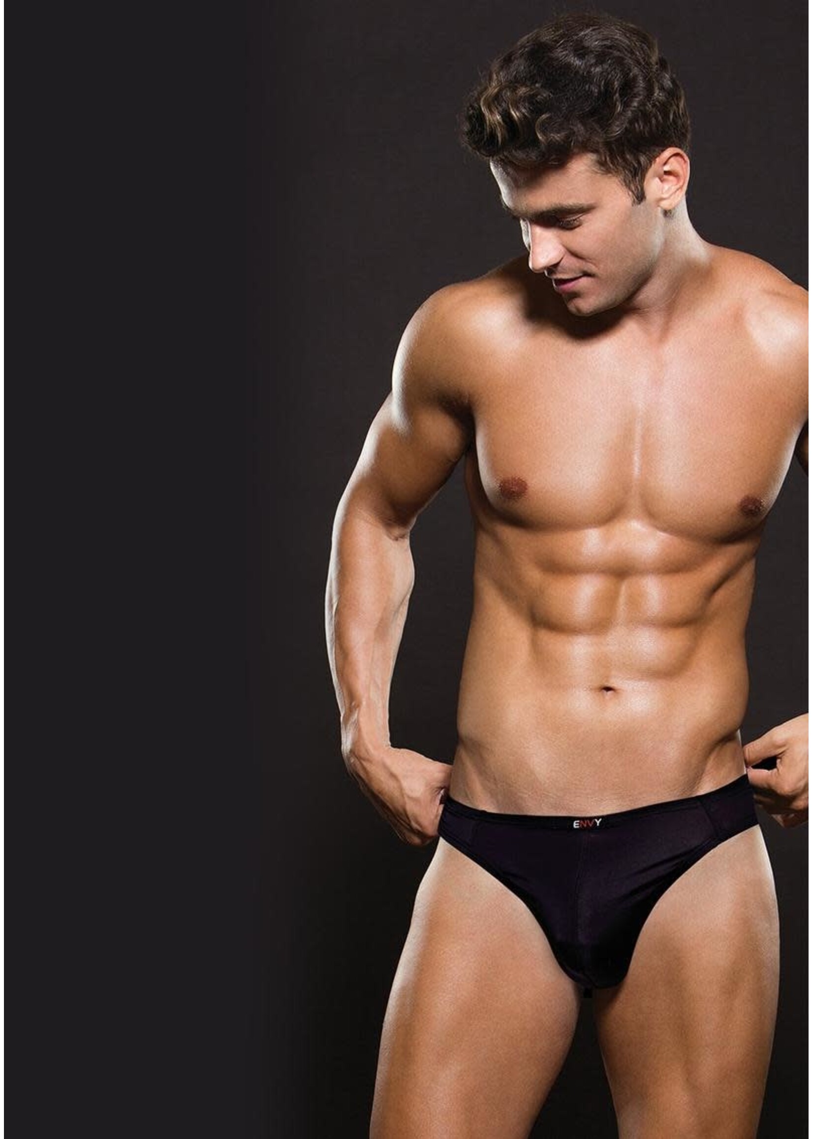 Envy Microfiber Thong - Black