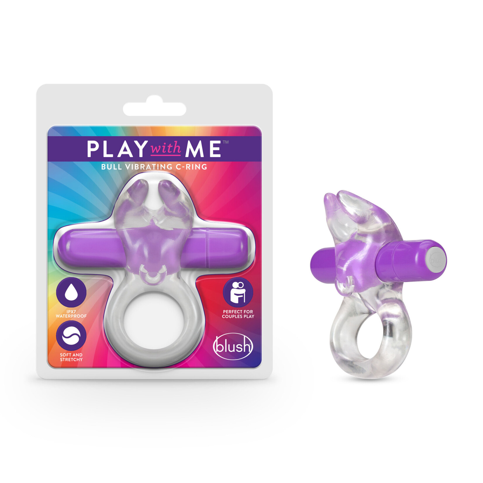 Blush Novelties Play With Me – Bull Vibrating C-Ring - Purple