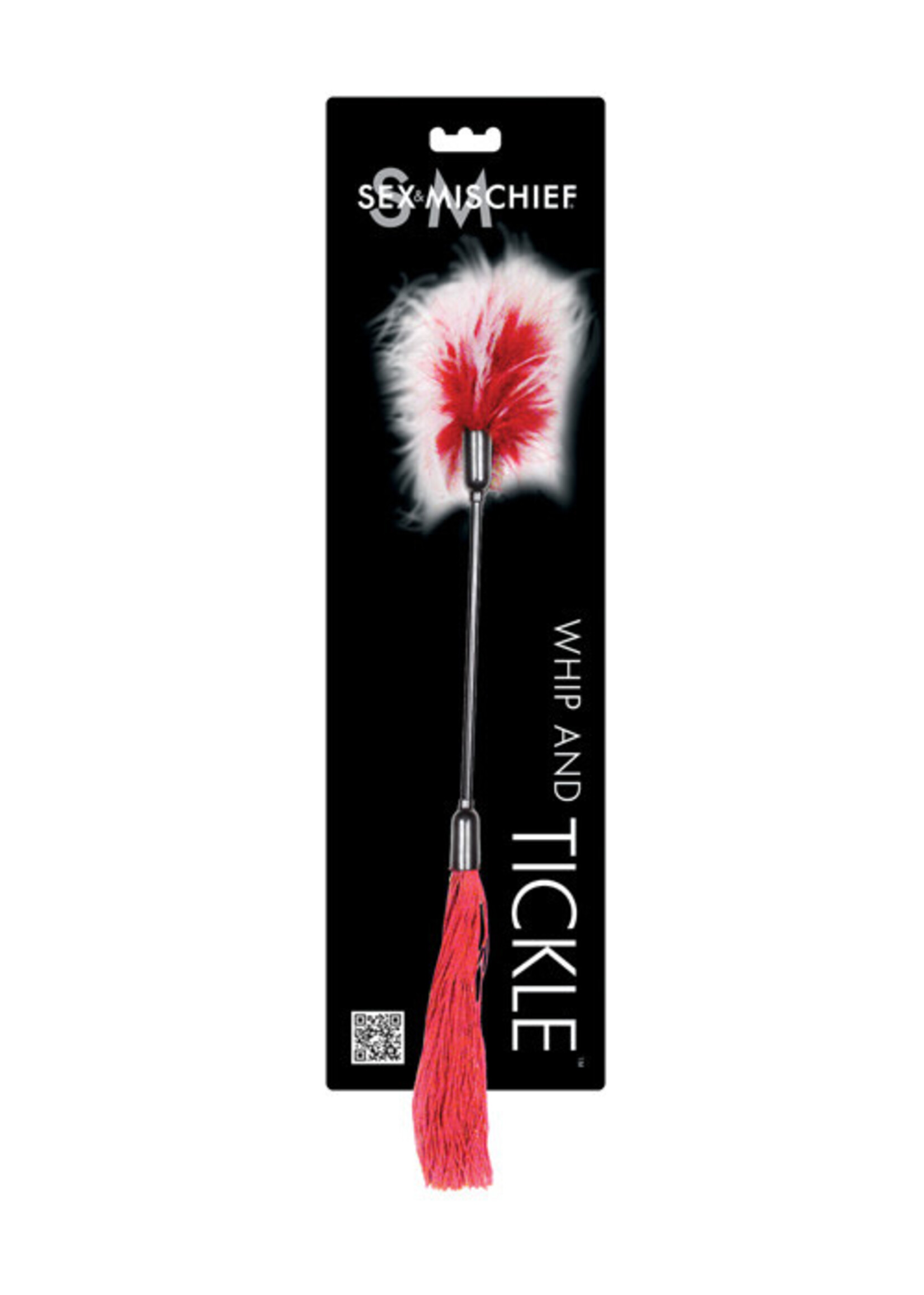 Sportsheets Sex & Mischief Whip & Tickle - Red/White