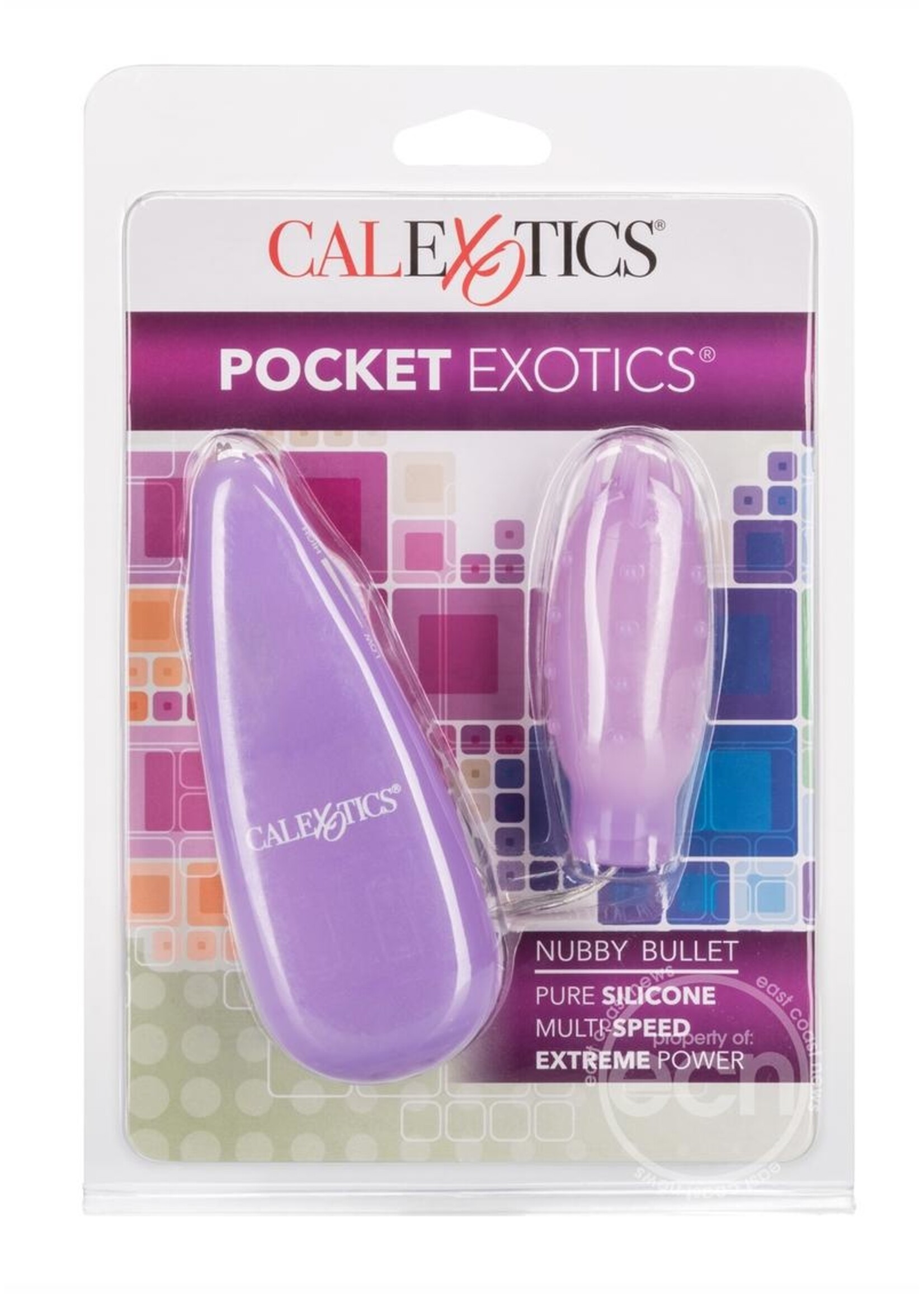 California Exotic Novelties Silicone Slims Vibrating Nubby Bullet - Purple