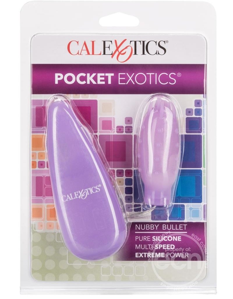 California Exotic Novelties Silicone Slims Vibrating Nubby Bullet - Purple