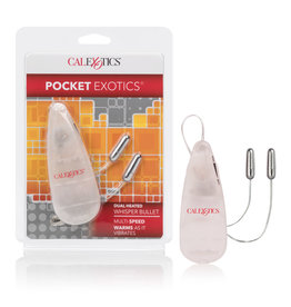 California Exotic Novelties Pocket Exotics Dual Heated Whisper Bullets - Clear