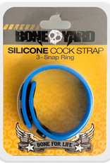 Rascal - Boneyard Bone Yard Silicone Cock Strap 3 Snap Ring Blue
