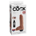 Pipedream King Cock 8" Squirting Cock With Balls -Tan