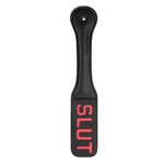 Shots Ouch! Ouch! Leather Paddle "Slut" - Black