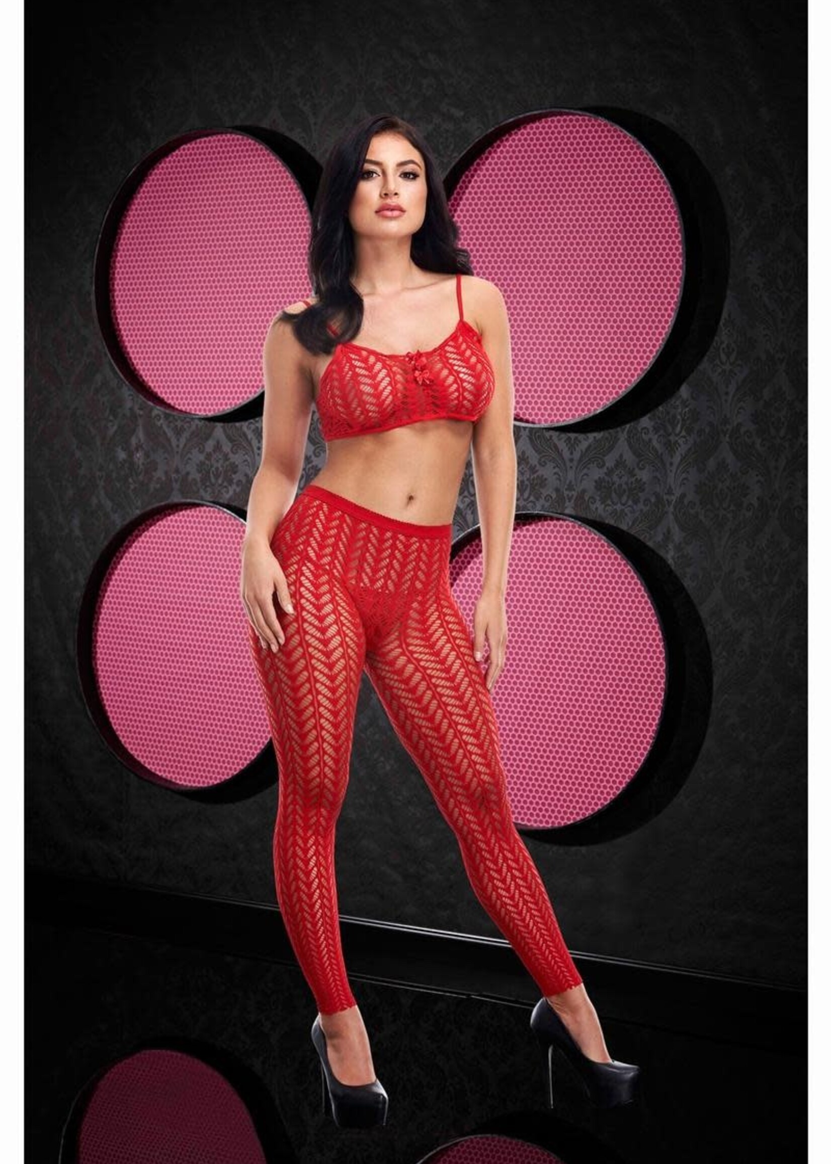 LapDance Jacquard Crop Top & Pants Set - OS