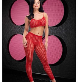LapDance Jacquard Crop Top & Pants Set - OS