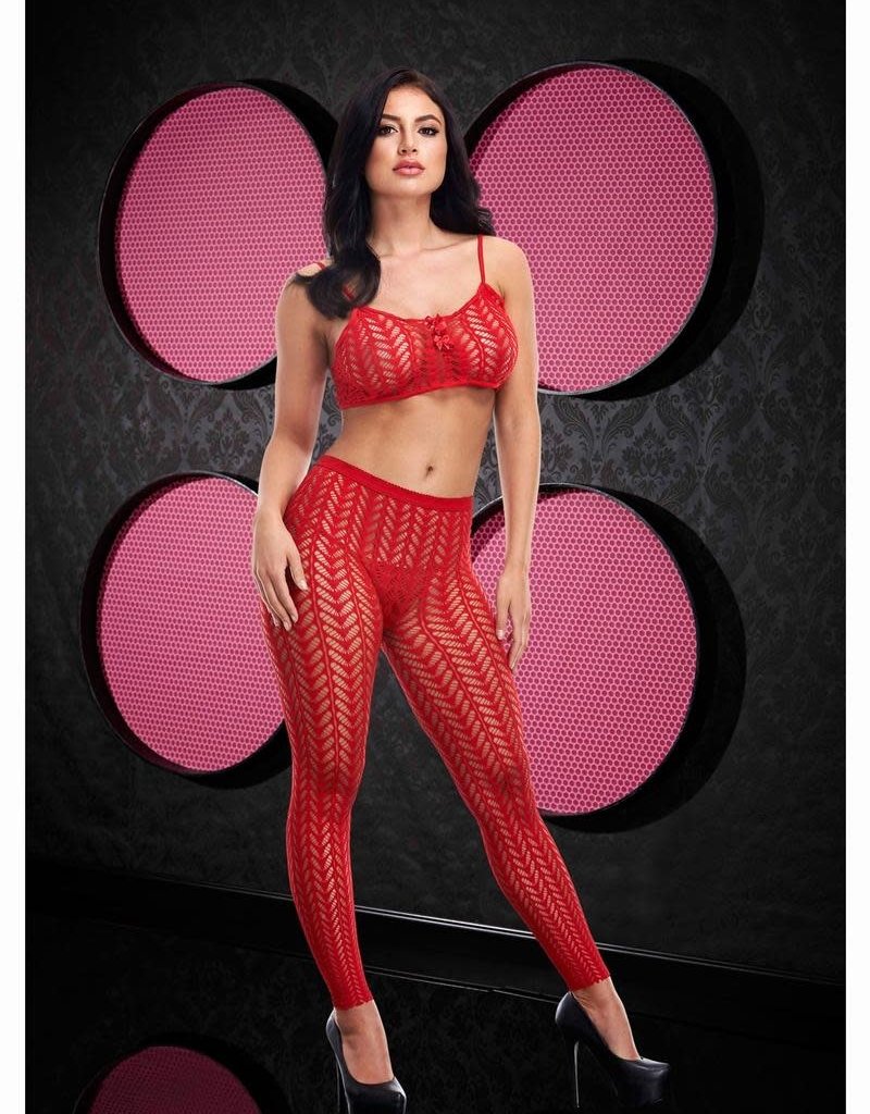 LapDance Jacquard Crop Top & Pants Set - OS