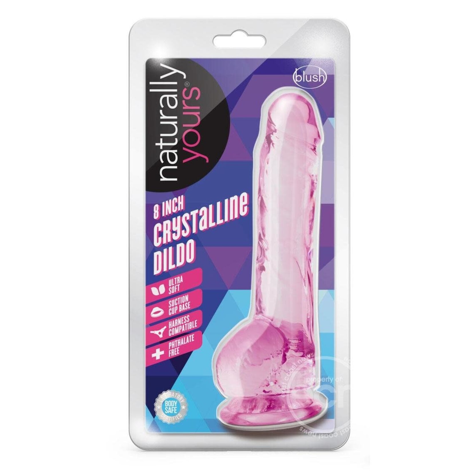 Blush Novelties Naturally Yours Crystalline Dildo 8in