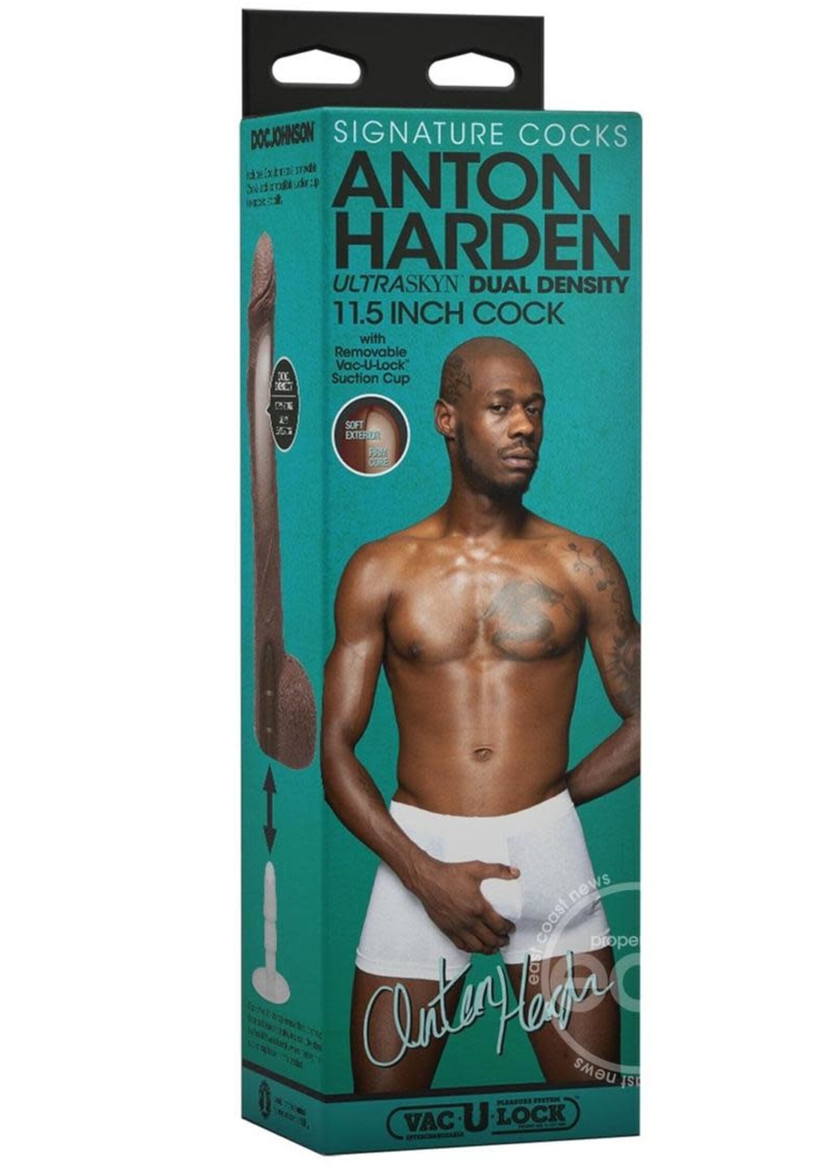 Doc Johnson Signature Cocks Ultraskyn Anton Harden Dildo 11in - Chocolate