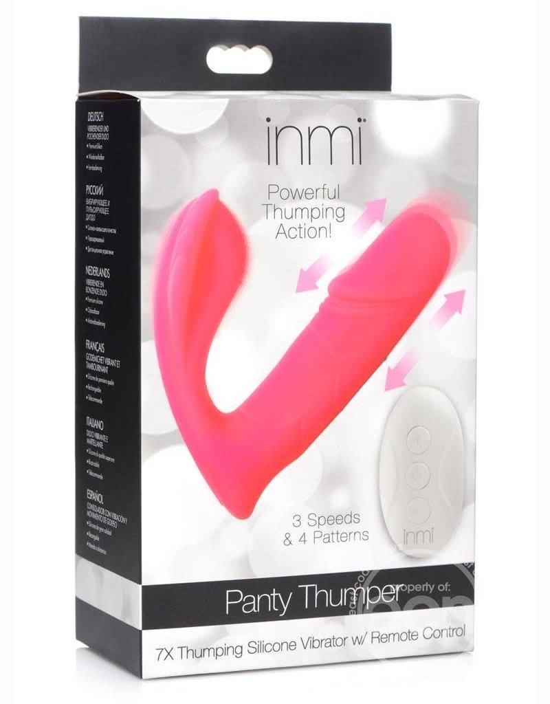 XR Brands inmi Inmi Shegasm Panty Thumper Rechargeable Silicone Vibrator with Remote Control - Pink