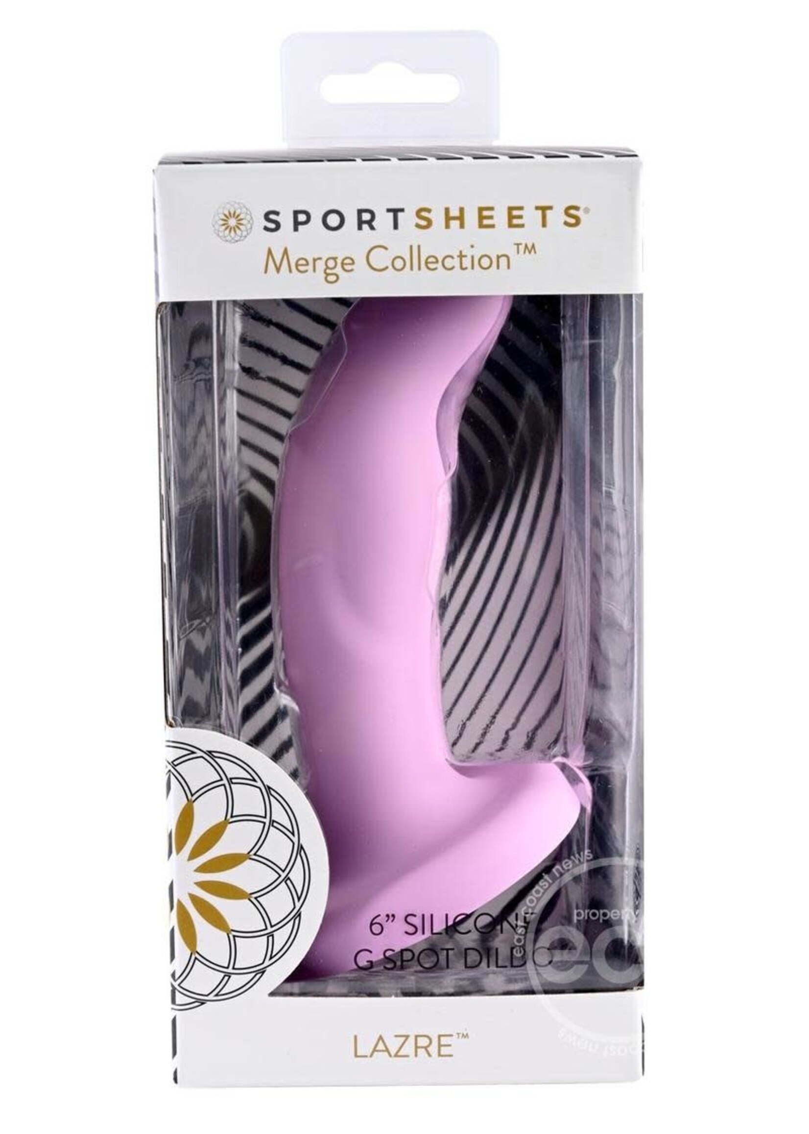 Sportsheets Lazre Silicone Curved Dildo with Suction Cup 6in - Pink