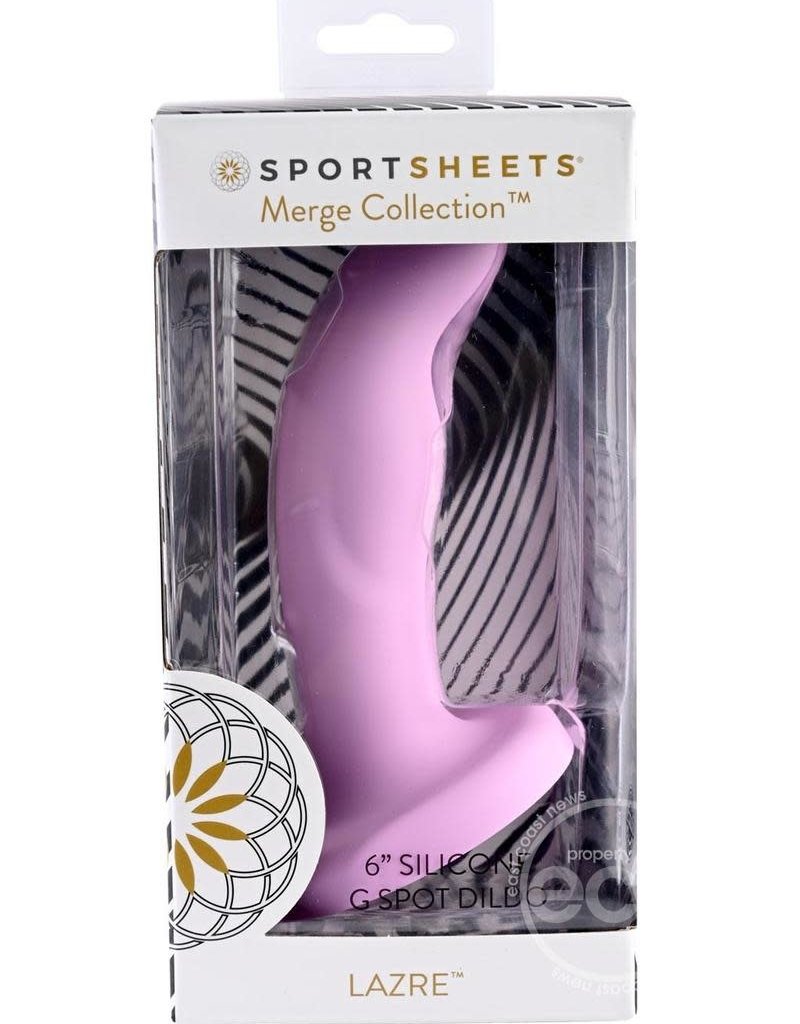 Sportsheets Lazre Silicone Curved Dildo with Suction Cup 6in - Pink