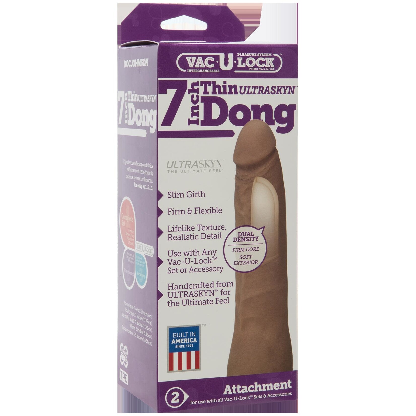Doc Johnson Vac-U-Lock 7-Inch Ultraskyn Thin Dong