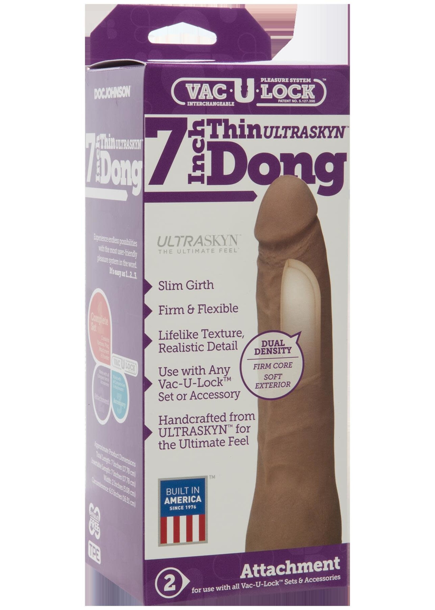 Doc Johnson Vac-U-Lock 7-Inch Ultraskyn Thin Dong