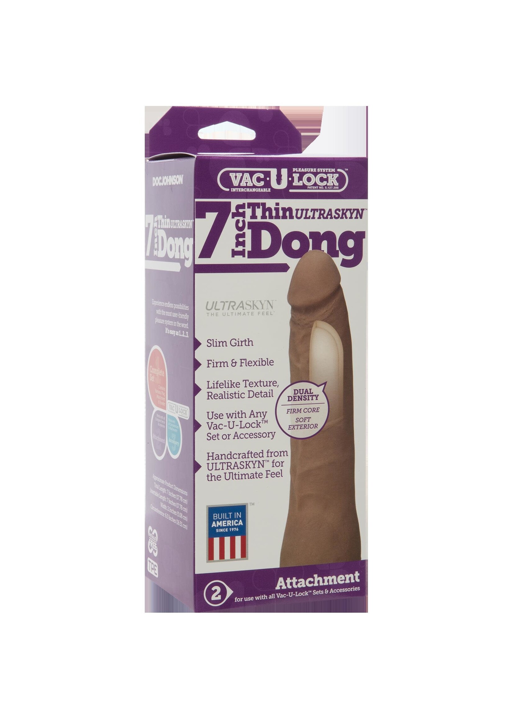 Doc Johnson Vac-U-Lock 7-Inch Ultraskyn Thin Dong