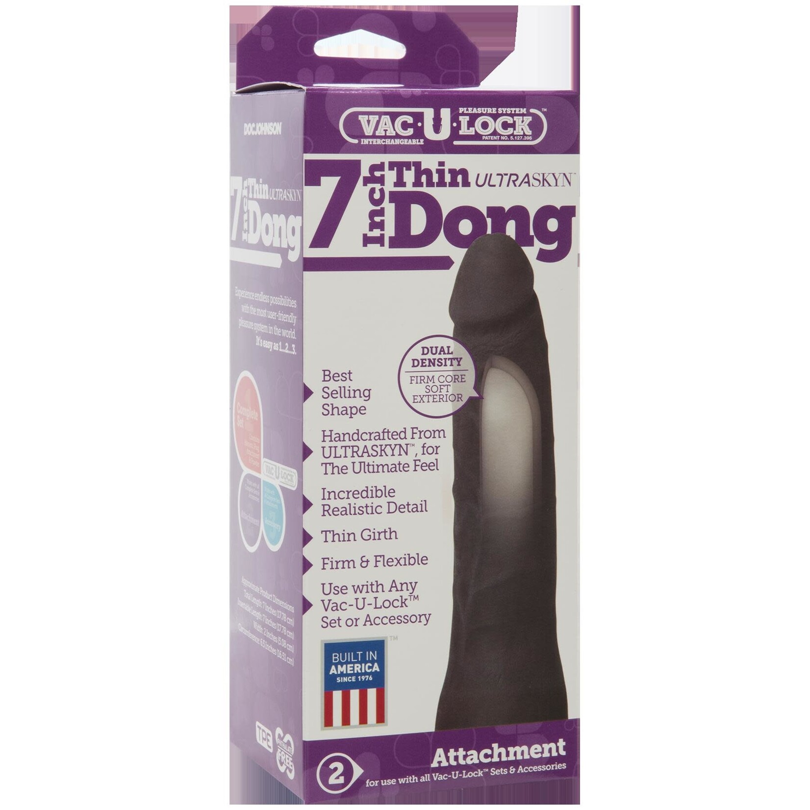 Doc Johnson Vac-U-Lock 7-Inch Ultraskyn Thin Dong