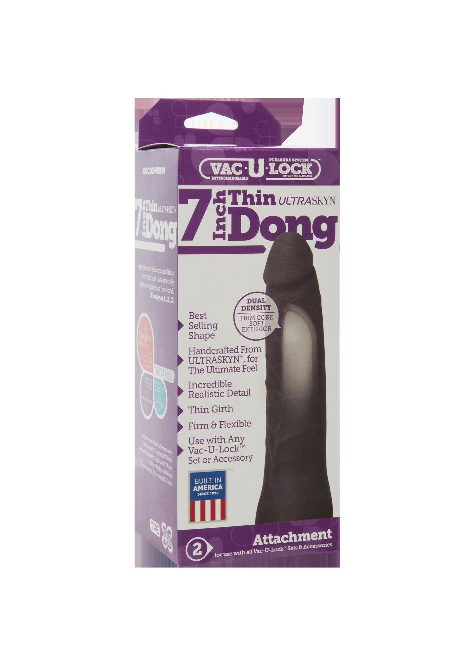 Doc Johnson Vac-U-Lock 7-Inch Ultraskyn Thin Dong