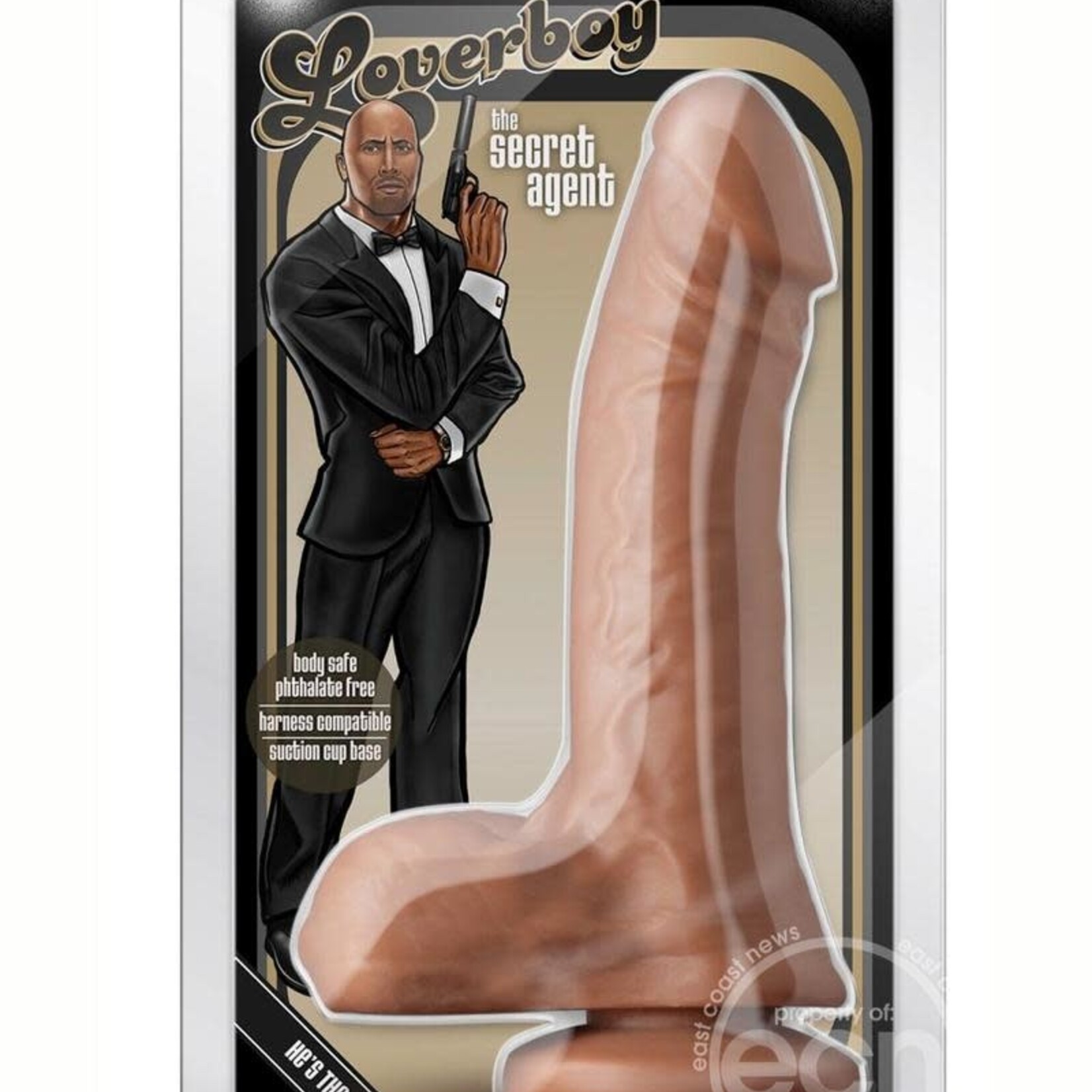 Blush Novelties Loverboy The Secret Agent Dildo 8in - Mocha