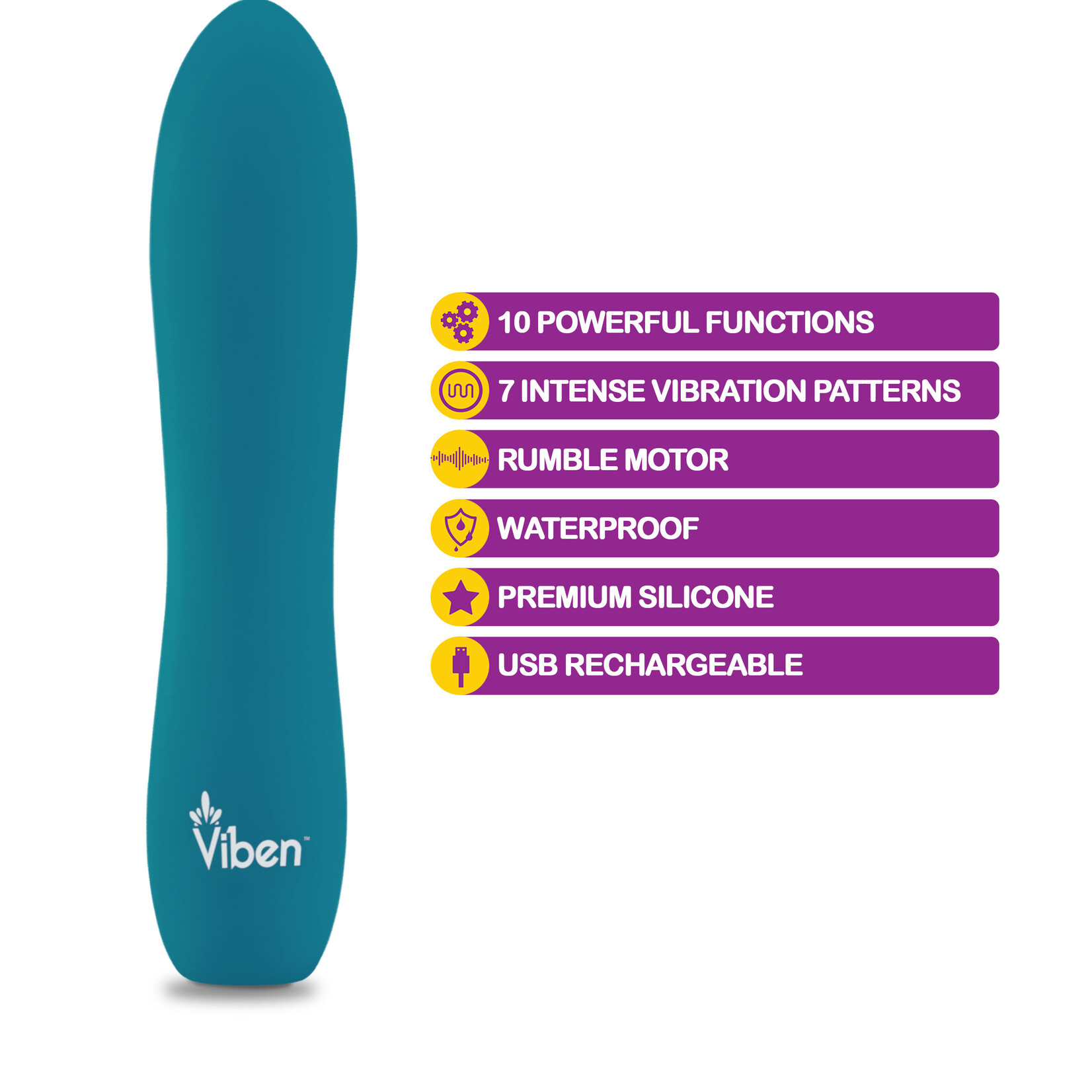 Viben Vivacious - Intense 10- Function Bullet - Ocean