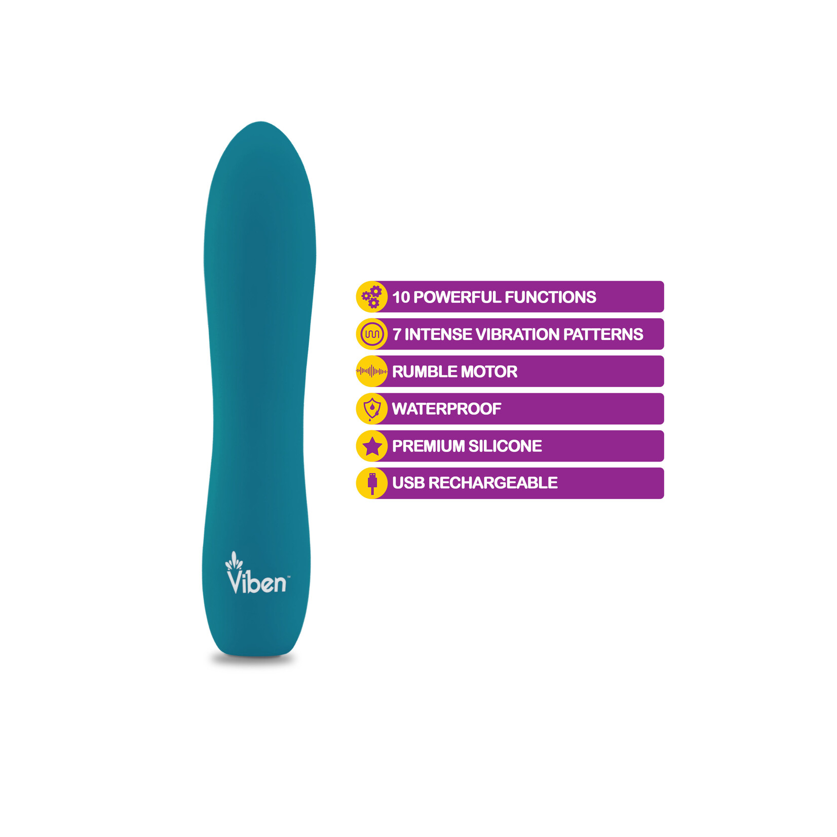 Viben Vivacious - Intense 10- Function Bullet - Ocean