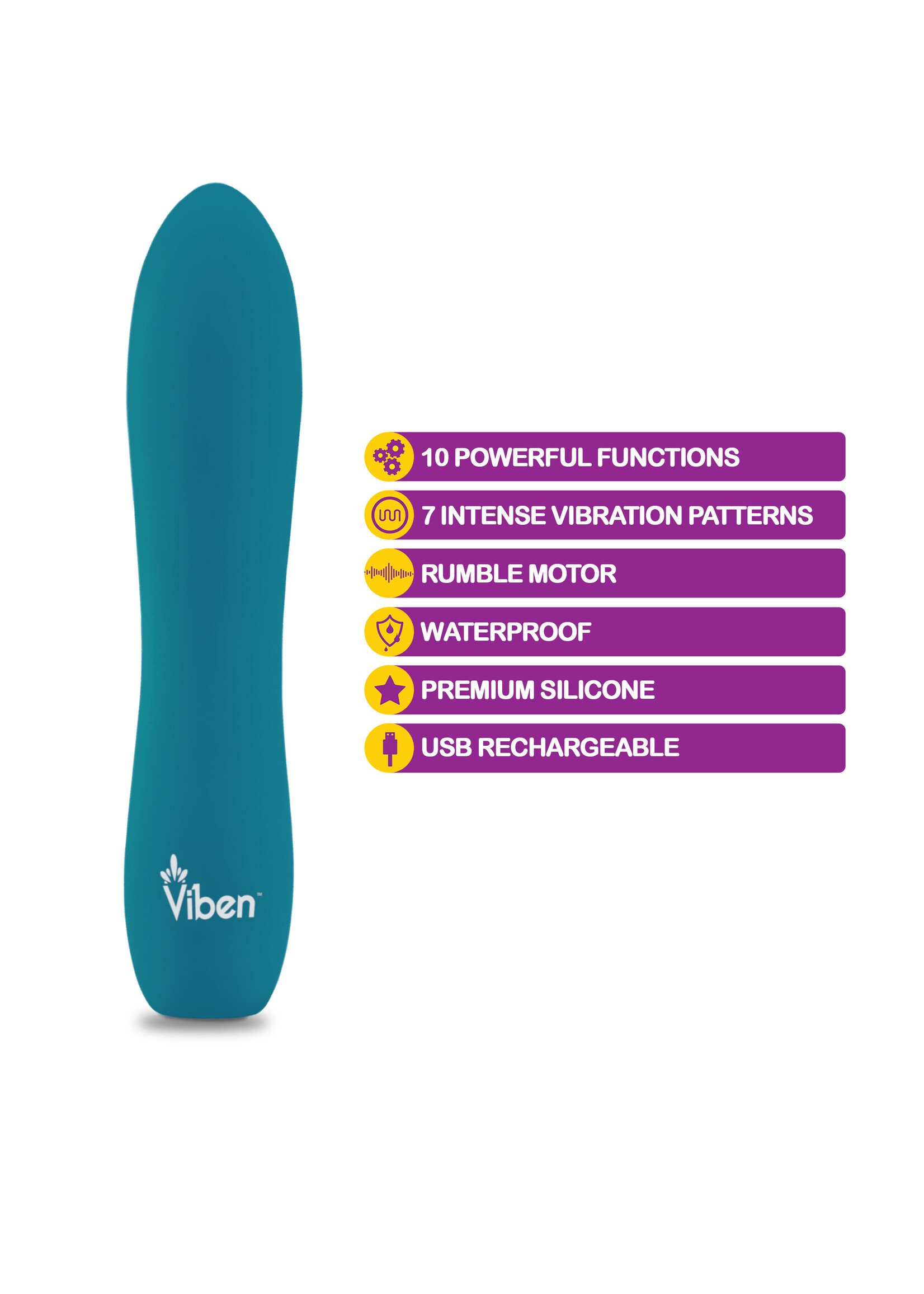 Viben Vivacious - Intense 10- Function Bullet - Ocean