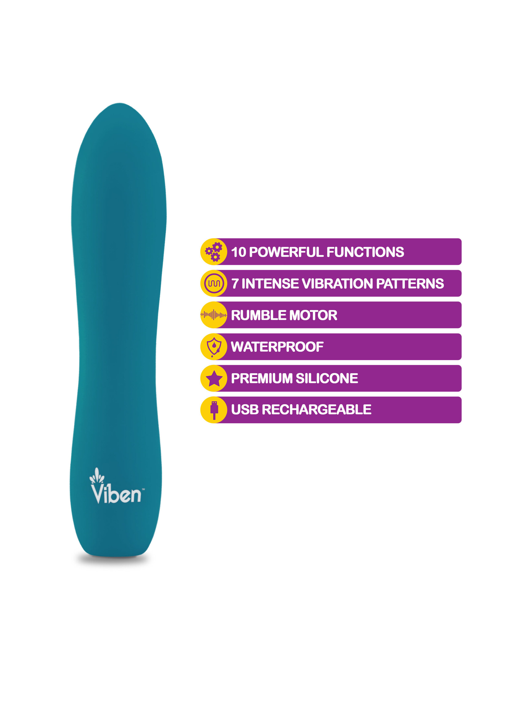 Viben Vivacious - Intense 10- Function Bullet - Ocean