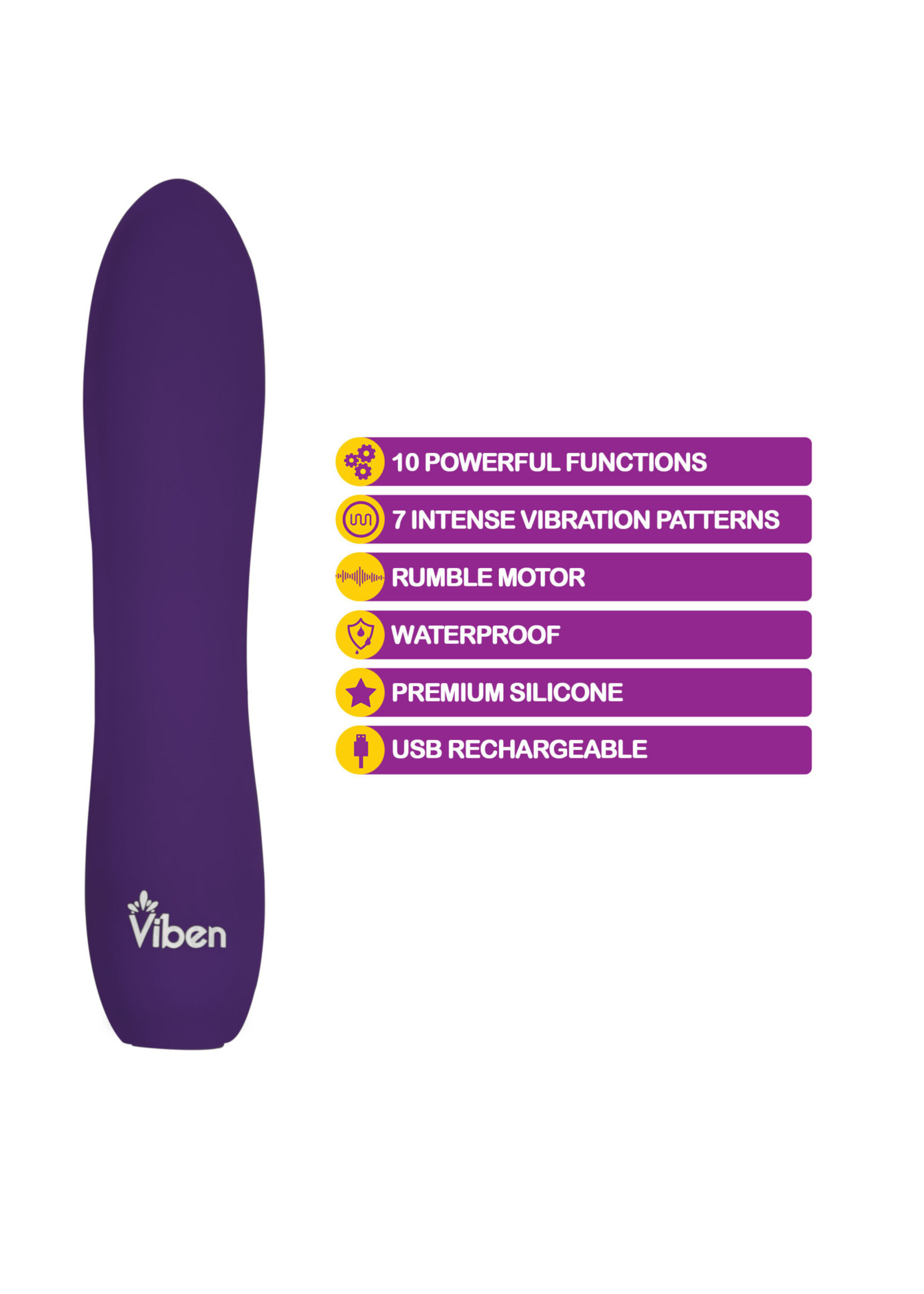 Viben Vivacious - Intense 10-Function Bullet - Violet