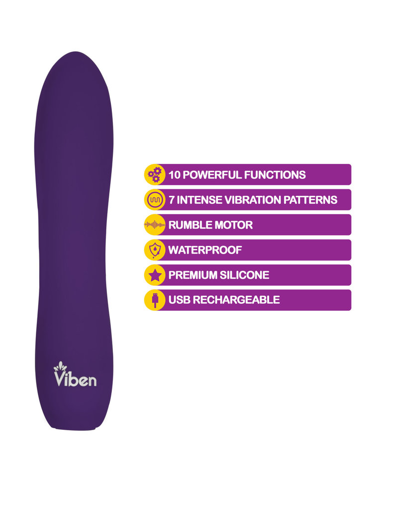 Viben Vivacious - Intense 10-Function Bullet - Violet